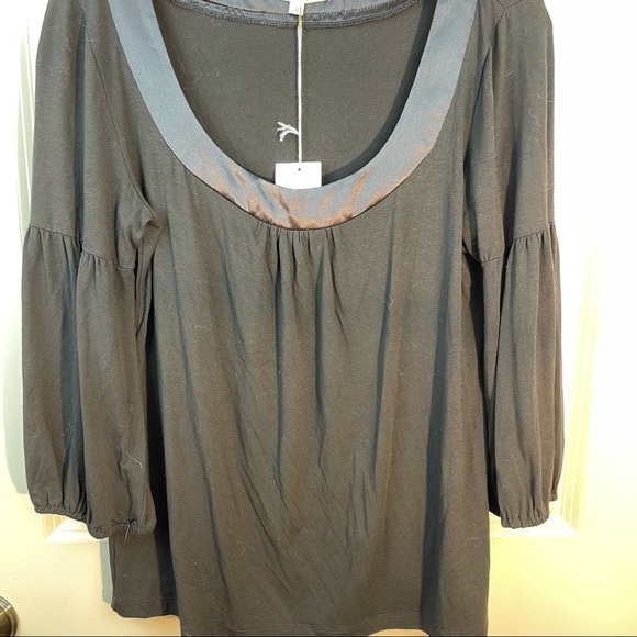 Nanette Lepore Rhythm and Blue Top Black Silk Neck L - Picture 8 of 13